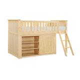 Bartly Natural Pine Low Loft Bunk with Dresser by Homelegance at Eve Furniture