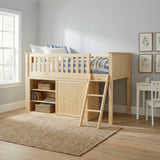 Bartly Natural Pine Low Loft Bunk with Dresser by Homelegance at Eve Furniture