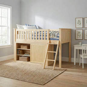 Bartly Natural Pine Low Loft Bunk with Dresser by Homelegance at Eve Furniture