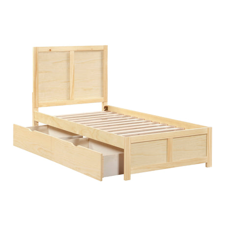 Bartly Natural Pine Twin Platform Bed by Homelegance at Eve Furniture