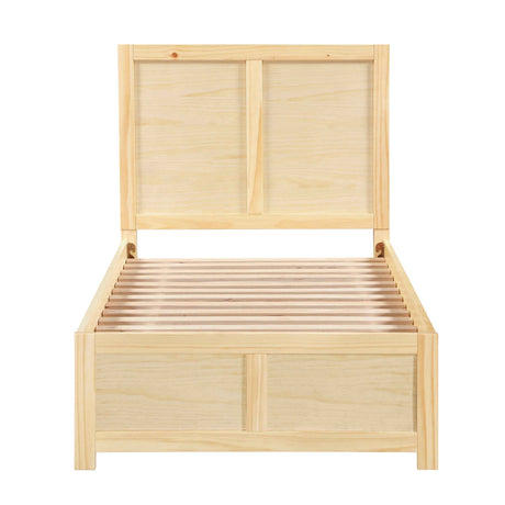 Bartly Natural Pine Twin Platform Bed by Homelegance at Eve Furniture
