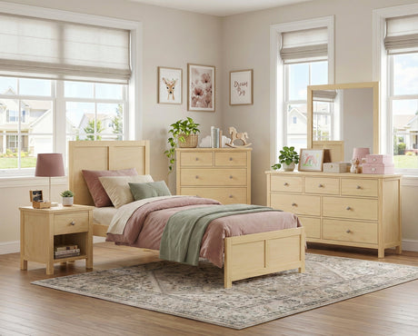 Bartly Natural Pine Twin Platform Bed by Homelegance at Eve Furniture