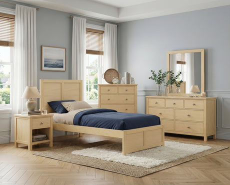 Bartly Natural Pine Twin Platform Bed by Homelegance at Eve Furniture