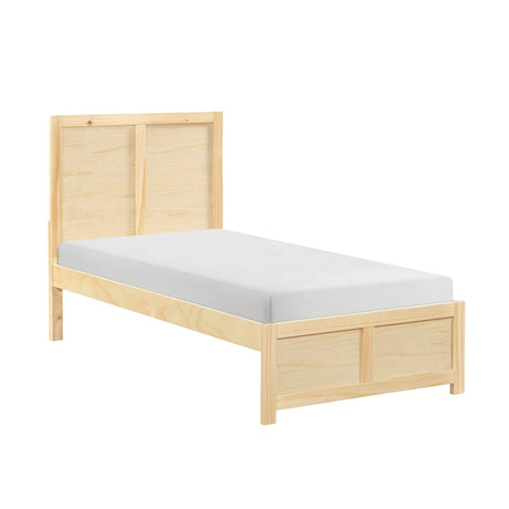 Bartly Natural Pine Twin Platform Bed by Homelegance at Eve Furniture