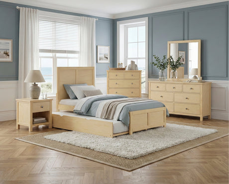 Bartly Natural Pine Twin Platform Bed by Homelegance at Eve Furniture