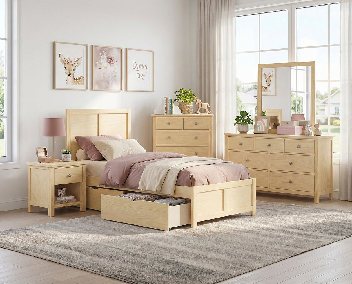 Bartly Natural Pine Twin Platform Bed