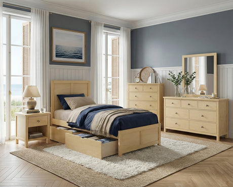 Bartly Natural Pine Twin Platform Bed by Homelegance at Eve Furniture