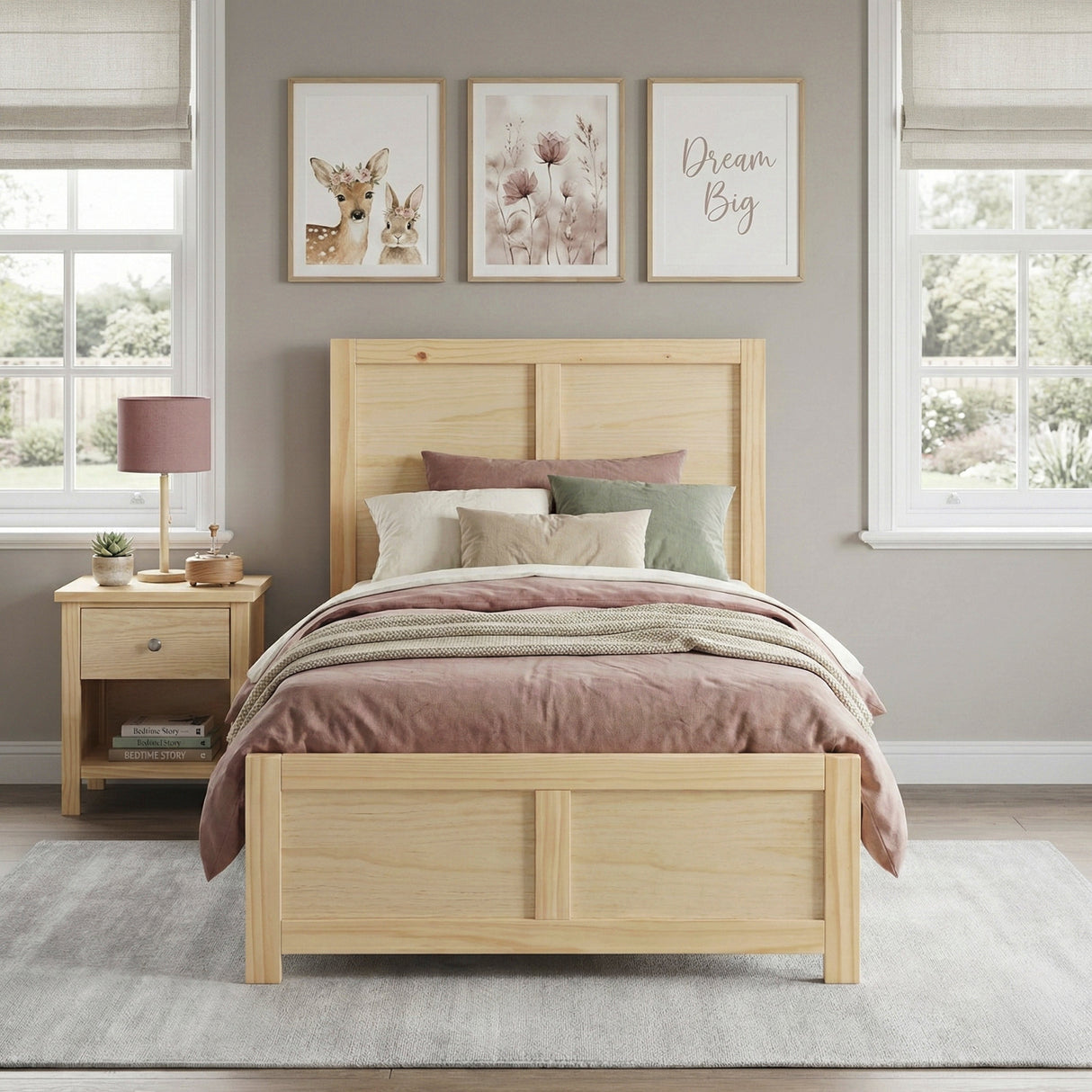 Bartly Natural Pine Twin Platform Bed