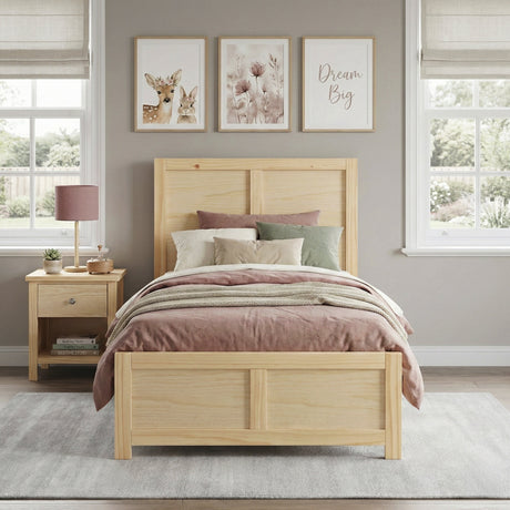 Bartly Natural Pine Twin Platform Bed by Homelegance at Eve Furniture