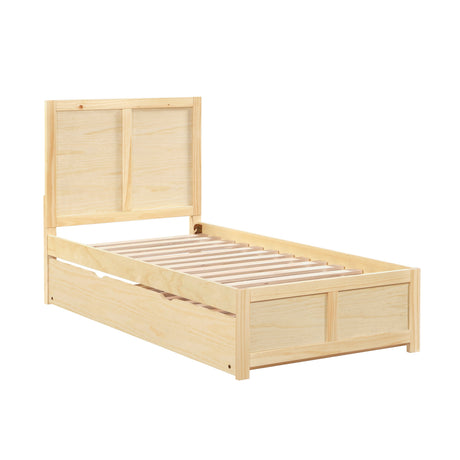 Bartly Natural Pine Twin Platform Bed by Homelegance at Eve Furniture