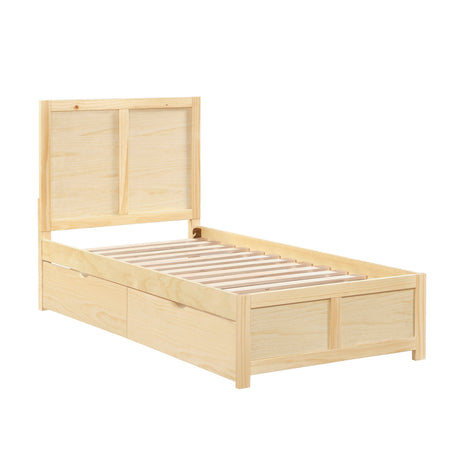 Bartly Natural Twin Platform Bed by Homelegance at Eve Furniture