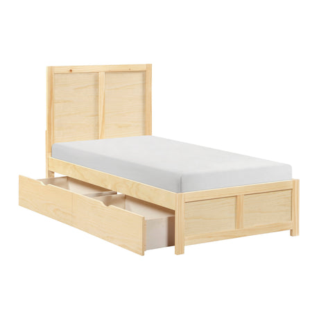 Bartly Natural Twin Platform Bed by Homelegance at Eve Furniture