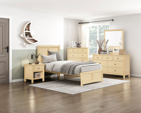 Bartly Natural Twin Platform Bed by Homelegance at Eve Furniture