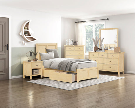 Bartly Natural Twin Platform Bed by Homelegance at Eve Furniture