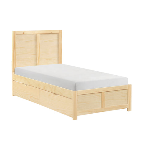 Bartly Natural Twin Platform Bed by Homelegance at Eve Furniture
