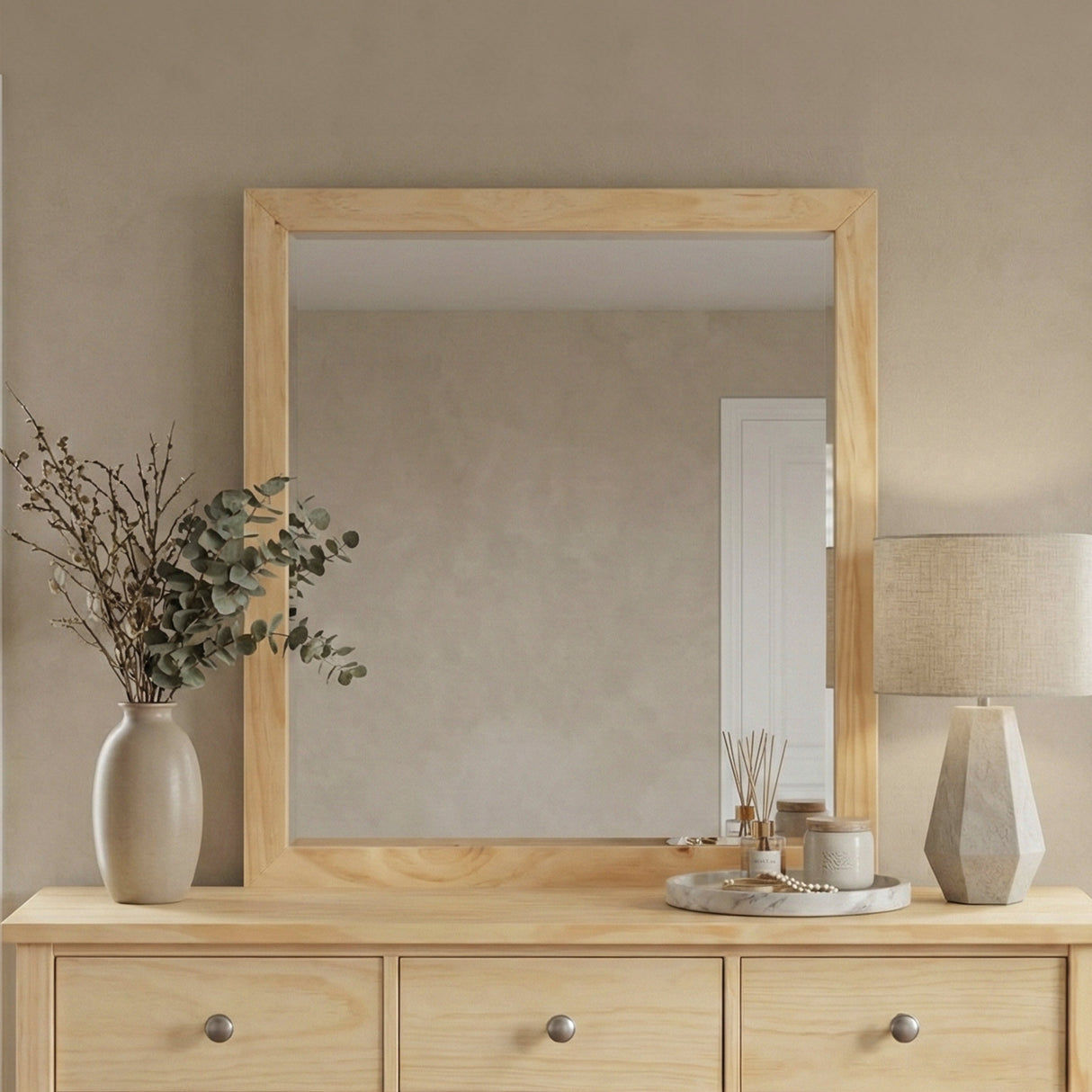 Bartly Natural Wide Dresser Mirror (Mirror Only) by Homelegance at Eve Furniture