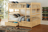 Bartly Pine Full/Full Bunk Bed with Storage Boxes by Homelegance at Eve Furniture