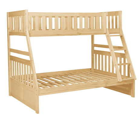 Bartly Pine Twin/Full Bunk Bed with Storage Boxes by Homelegance at Eve Furniture