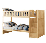 Bartly Pine Twin/Twin Step Bunk Bed with Twin Trundle by Homelegance at Eve Furniture