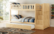 Bartly Pine Twin/Twin Step Bunk Bed with Twin Trundle by Homelegance at Eve Furniture