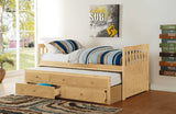 Bartly Pine Twin/Twin Trundle Bed by Homelegance at Eve Furniture
