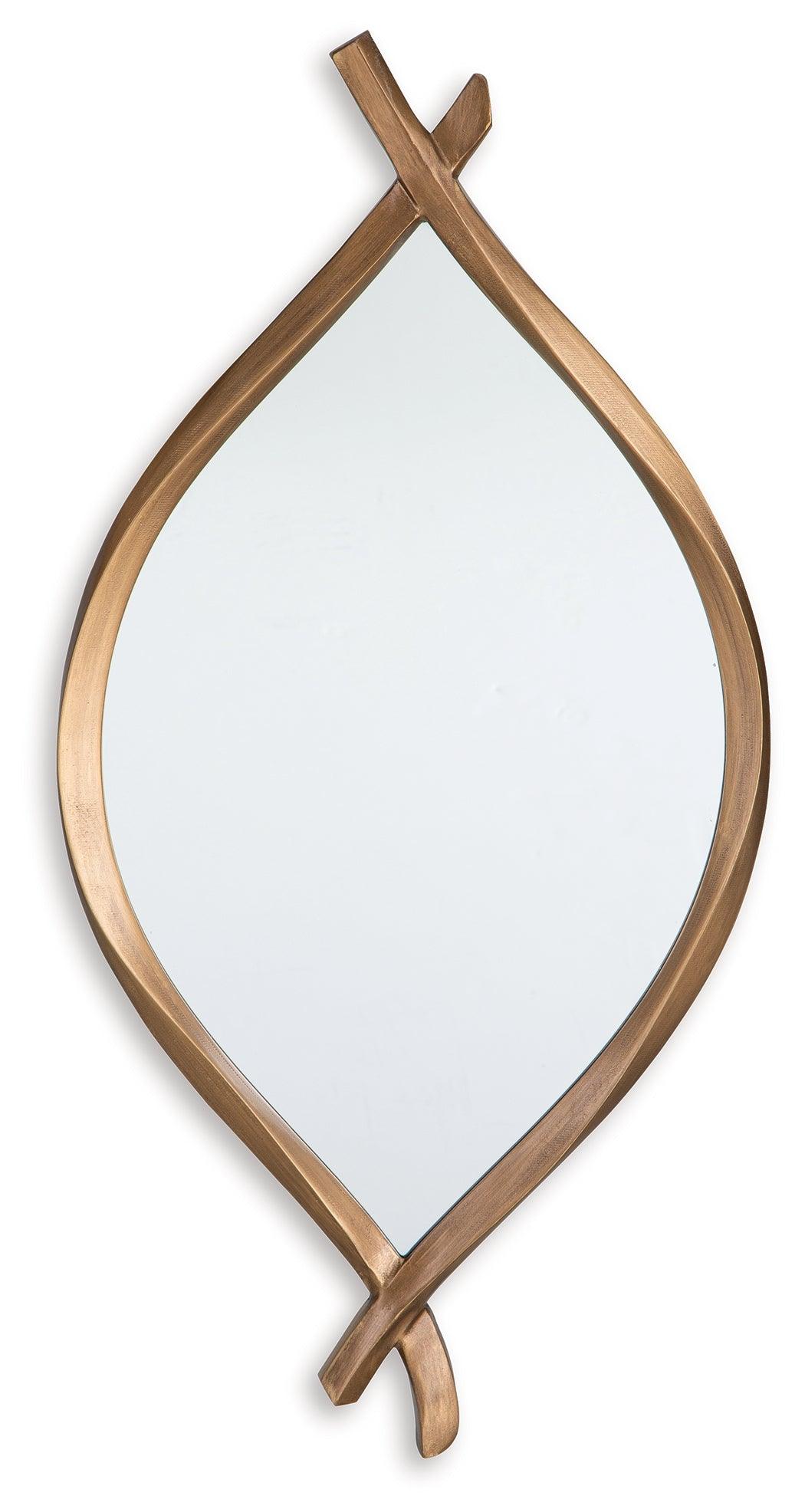 Bartner Antique Gold Finish Accent Mirror by Ashley at Eve Furniture