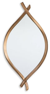 Bartner Antique Gold Finish Accent Mirror by Ashley at Eve Furniture
