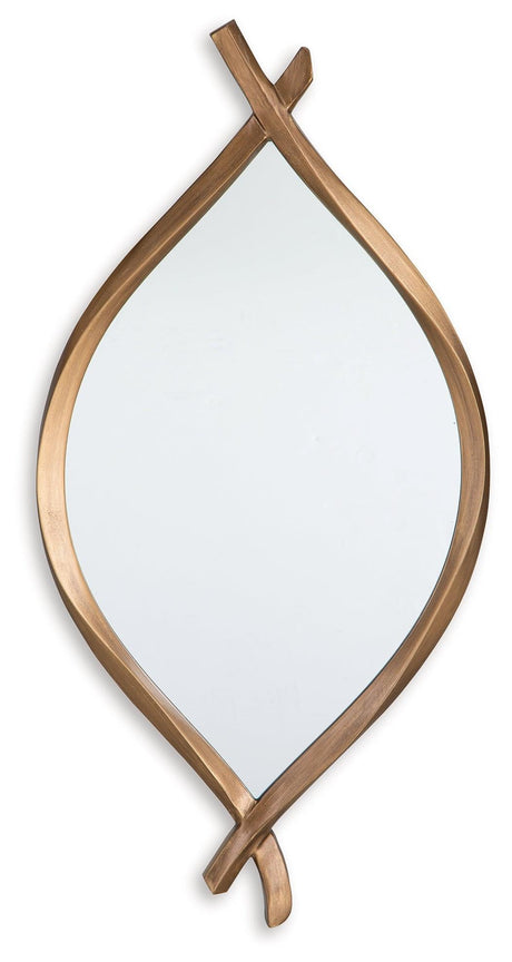 Bartner Antique Gold Finish Accent Mirror by Ashley at Eve Furniture