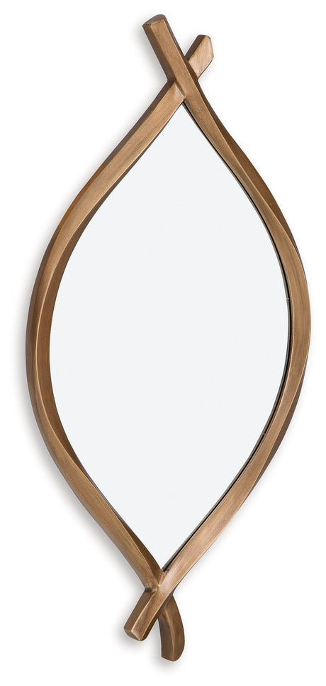 Bartner Antique Gold Finish Accent Mirror by Ashley at Eve Furniture