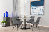 Bartole White/Matte Black Round Dining Table