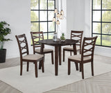 Barton Dark Brown 5-piece Round Wood Dining Table Set by Coaster at Eve Furniture