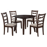 Barton Dark Brown 5-piece Round Wood Dining Table Set by Coaster at Eve Furniture