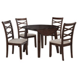 Barton Dark Brown 5-piece Round Wood Dining Table Set by Coaster at Eve Furniture