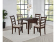 Barton Dark Brown 5-piece Round Wood Dining Table Set by Coaster at Eve Furniture