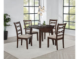 Barton Dark Brown 5-piece Round Wood Dining Table Set by Coaster at Eve Furniture