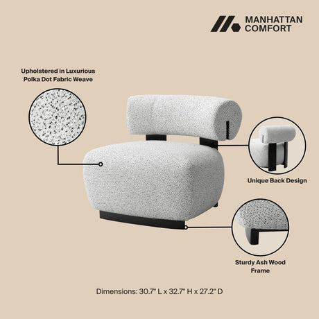 Bartow Accent Chair in Ivory and Black (Set of 2) by Manhattan Comfort at Eve Furniture