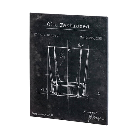Barware Blueprint I by Mercana Studio a Hand Embellished Textured Canvas by Mercana at Eve Furniture