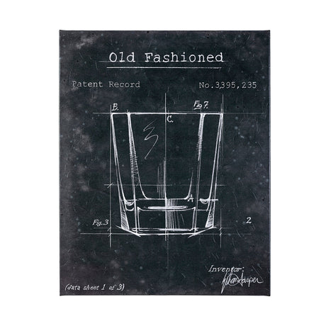 Barware Blueprint I by Mercana Studio a Hand Embellished Textured Canvas by Mercana at Eve Furniture