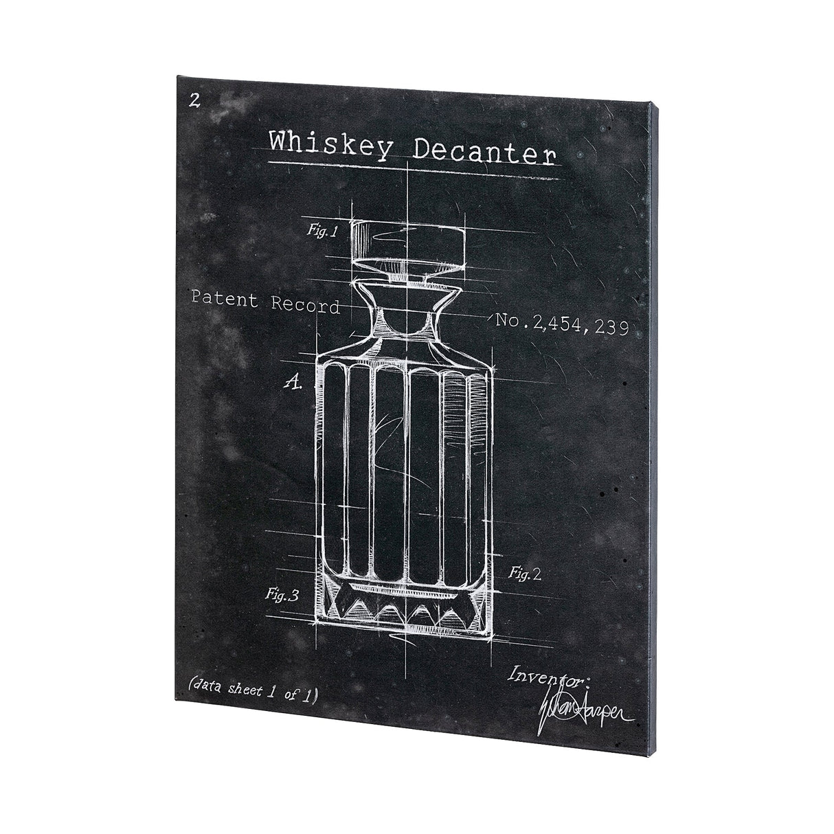 Barware Blueprint VII by Mercana Studio a Hand Embellished Textured Canvas by Mercana at Eve Furniture