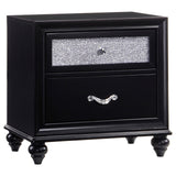 Barzini 2-Drawer Rectangular Nightstand Black