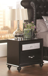 Barzini 2-Drawer Rectangular Nightstand Black