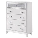 Barzini White 5-Drawer Chest