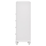 Barzini White 5-Drawer Chest