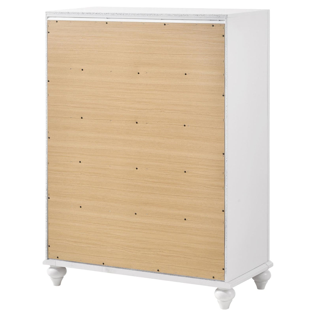 Barzini White 5-Drawer Chest