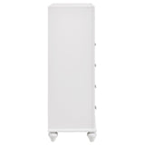 Barzini White 5-Drawer Chest