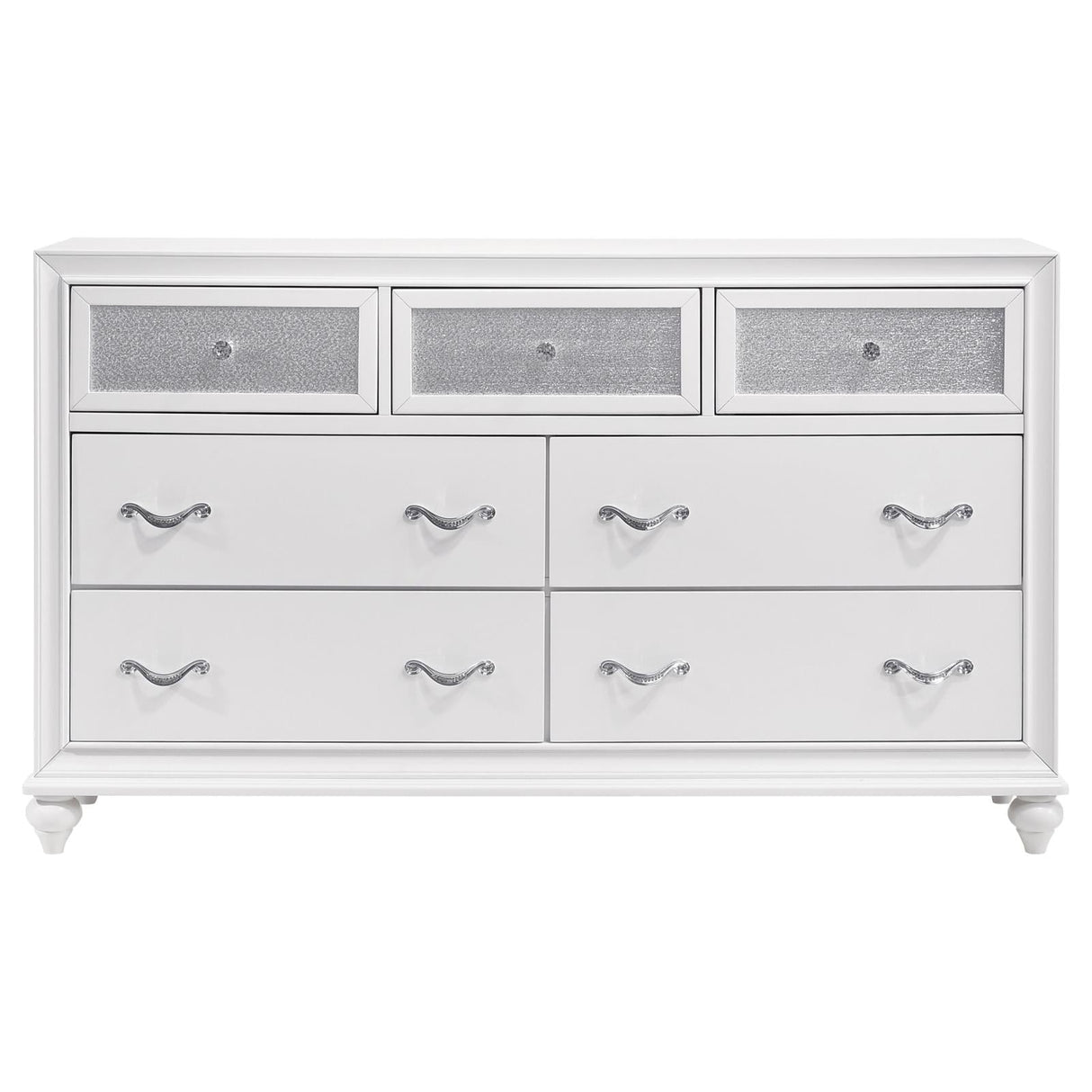 Barzini White 7-Drawer Dresser