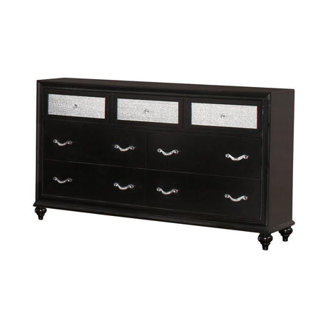 Barzini Black 7-Drawer Rectangular Dresser