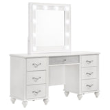 Barzini 7-Drawer Vanity Desk with Lighted Mirror White