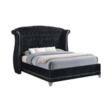 Barzini Black Eastern King Tufted Upholstered Bed by Coaster at Eve Furniture