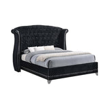 Barzini California King Tufted Upholstered Bed Black by Coaster at Eve Furniture
